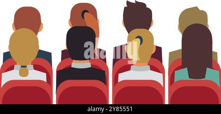 Thatre Chair Rear View Red theater chairs rear view. Cartoon empty auditorium Stock Vector ...