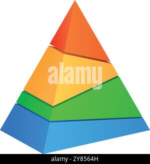 3d pyramid chart. Color layer business diagram Stock Vector