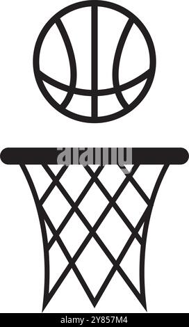 basketball hoop icon vector illustration logo template. Stock Vector