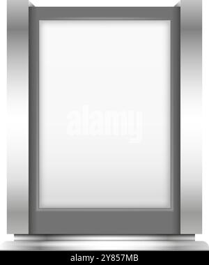 White poster display mockup. Blank realistic billboard isolated on white background Stock Vector