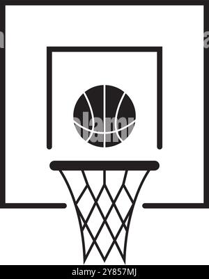 basketball hoop icon vector illustration logo template. Stock Vector