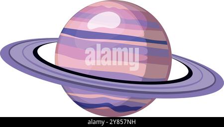 Saturn cartoon icon. Space planet with ring graphic symbol isolated on white background Stock Vector