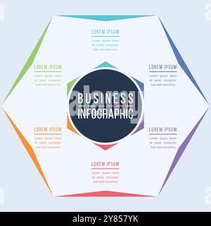 6 Steps business Infographic design 6 steps, objects, elements or options infographic business template Stock Vector