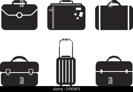 suitcase icon vector illustration logo design Stock Vector