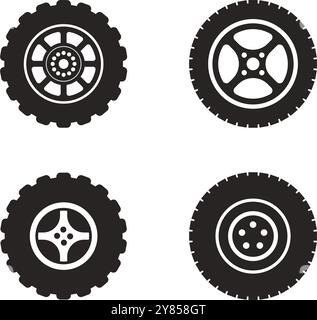 tire icon vector illustration logo design Stock Vector