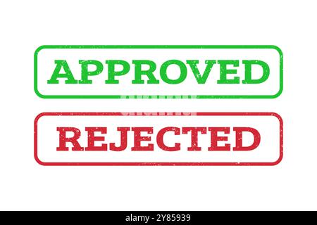 Approved and Rejected Stamp Sign Stock Vector