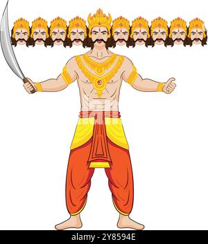Who Was Ravan Happy Dussehra festival of India. of Lord Rama killing Ravana. vector ...