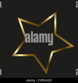 Gold star frame used in quality rating icons, symbols for rating symbols Stock Vector