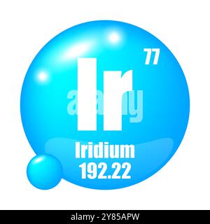 Iridium symbol. Element number 77 of the Periodic Table of the Elements ...