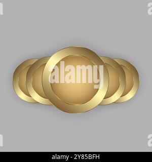 golden button of web and option banners design in vector on isolated background, the Premium buttons Stock Vector