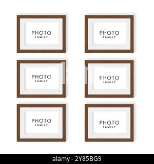Groups of wooden frames texture template vector design, wooden texture realistic frame for art of wall mock up vector illustration Elements Stock Vector