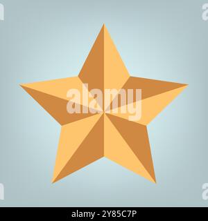 Gold 5 angles star used in quality rating icons, symbols for rating concepts Stock Vector