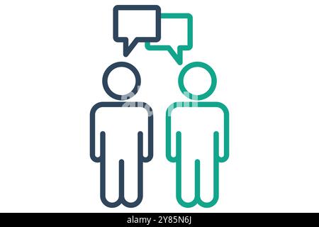 Conversation icon. line icon style. people with chat. icon related to online course. education elements vector illustration Stock Vector
