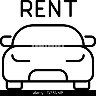 Car for rent or lease. Vehicles on demand. Pixel perfect, editable stroke vector icon Stock Vector