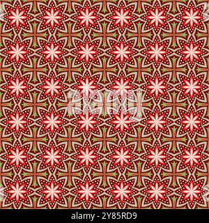 Mexican Talavera Pattern. Tiles Ornaments Flower Traditional Vector Stock Vector