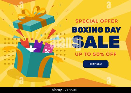 boxing day sale background illustration in flat style Stock Vector