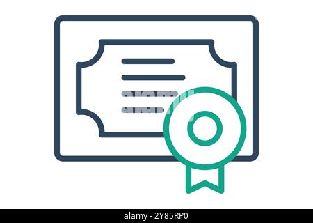 Certificate icon. line icon style. online certificate. icon related to online course. education elements vector illustration Stock Vector