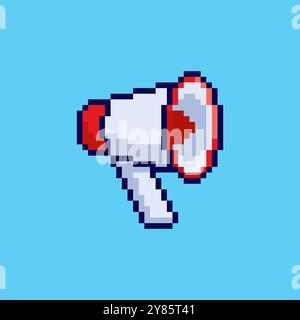 Pixel art megaphone game asset design Stock Vector