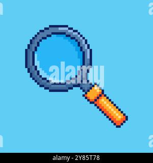 Pixel art magnifier game asset design Stock Vector