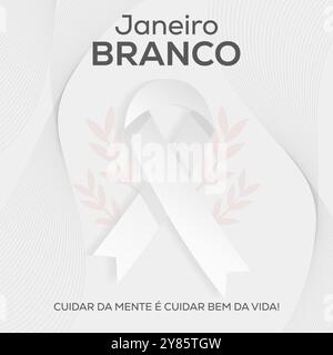 janeiro branco illustration in gradient design style Stock Vector