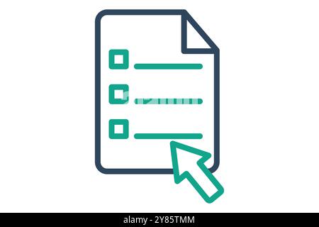 Exam icon. line icon style. paper with pointer. icon related to online course. education elements vector illustration Stock Vector