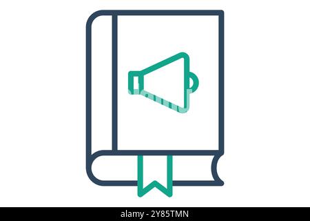 Audiobook icon. line icon style. book with speaker. icon related to online course. education elements vector illustration Stock Vector