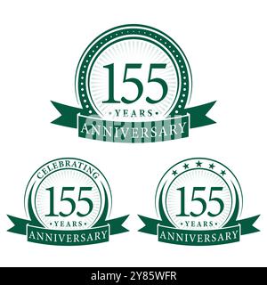155 years anniversary celebration logotype. 155th anniversary logo ...