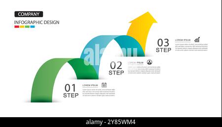 Infographics arrow symbol timeline business steps to success. Stock Vector