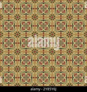 Mexican talavera tiles pattern design. background decorative vector Stock Vector