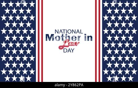 National Mother in Law Day wallpaper with shapes and typography, banner, card, poster, template. National Mother in Law Day, background Stock Vector