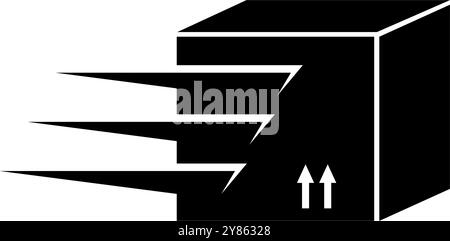 Speed Shipping Package, Fast Delivery Box. Flat Vector Icon illustration. Simple black symbol on white background. Speed Shipping, Fast Delivery Box s Stock Vector