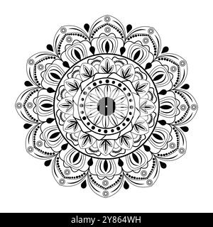 Luxury Islamic Mandala Background Design. Circular pattern in form of mandala for Henna, Mehndi, decoration. Floral design. Stock Vector