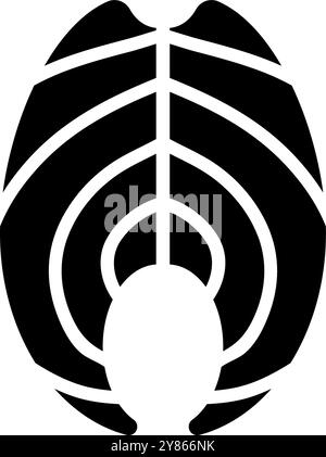 Black silhouette icon of a salmon steak. Ideal for culinary, seafood, and healthy diet designs Stock Vector