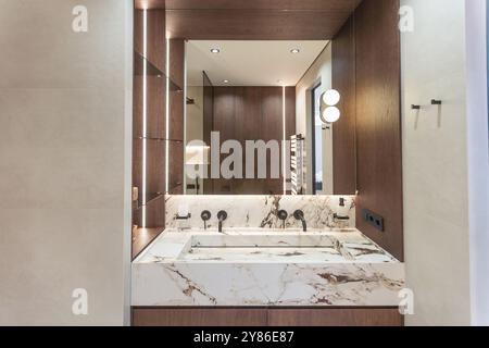 Modern Bathroom Interior in a Luxury Flat Hotel Stock Photo