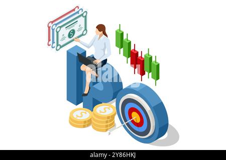 Investing in a new stock and participating in an IPO reflects the idea of financial solutions, initial public offerings, and long-term returns Stock Vector