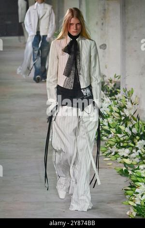 Model Bodine Van Galen is seen on the catwalk at the Coperni Ready to ...