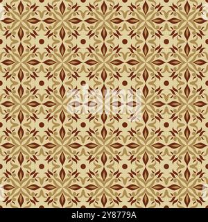 Azulejo Mosaic Tiles With Brown Color. Talavera Pattern Stock Vector