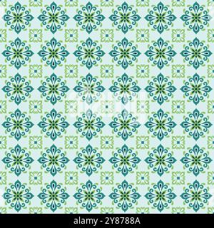 Talavera pattern. Azulejos ornament vector. tile seamless pattern Stock Vector