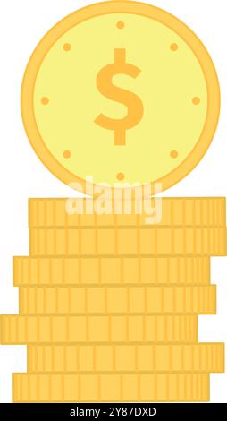 growth coin heap color icon vector illustration Stock Vector Image ...