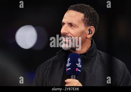 Birmingham, UK. 2nd Oct, 2024. Rio Ferdinand Former footballer during the UEFA Champions League match at Villa Park, Birmingham. Picture credit should read: Cameron Smith/Sportimage Credit: Sportimage Ltd/Alamy Live News Stock Photo