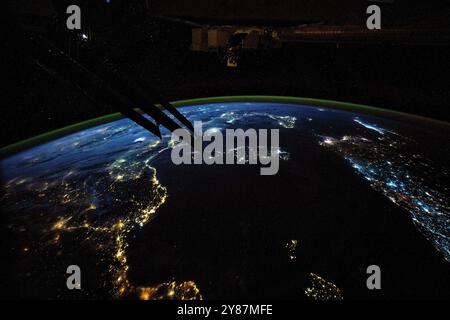 City lights over planet Earth. Digital enhancement of an image by NaSA Stock Photo