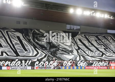 PRAGUE - Fans of Sparta Prague during the UEFA Europa league match between SK Slavia Prague and Ajax Amsterdam at the Eden Arena on Oct. 3, 2024 in Prague, Czech Republic. ANP JEROEN PUTMANS Stock Photo