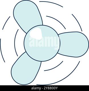 Minimalist Propeller Icon in White Outline Stock Vector Image & Art - Alamy
