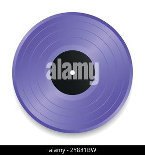 Realistic purple vinyl record isolated on white background. Music vinyl disk. Vector illustration Stock Vector
