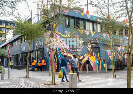 Johannesburg, South Africa - September 08, 2022: Graffiti in the Maboneng Precinct, a creative, vibrant neighbourhood located on the East side of the Stock Photo