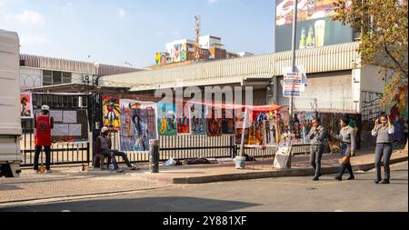 Johannesburg, South Africa - September 08, 2022: Graffiti in the Maboneng Precinct, a creative, vibrant neighbourhood located on the East side of the Stock Photo