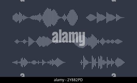 Sound wave equalizer visualization on a dark background Stock Vector