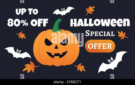 Halloween Sale. Halloween Discount Coupon. Special offer for Halloween holidays Stock Vector