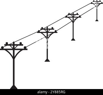 electric pole icon vector illustration logo design Stock Vector