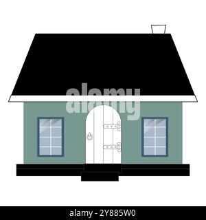 Minimalist Two-Story House Vector, Elegant Cottage Style Home ...